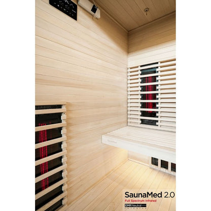 SaunaMed 3 Person Full Spectrum Infrared Hemlock Domestic Indoor Sauna - EMR Neutral - 13A Plug & Play