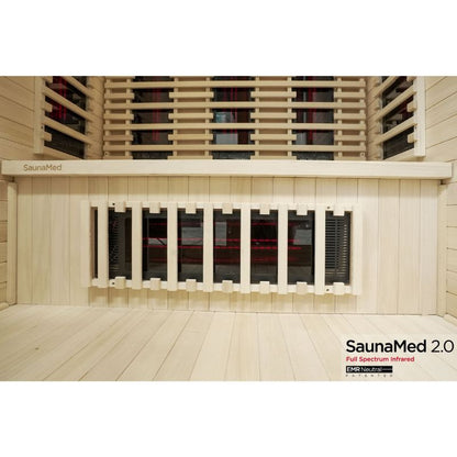 SaunaMed 3 Person Hybrid Ready Full Spectrum Infrared Black Edition Domestic Outdoor Sauna - EMR Neutral - 13A Plug & Play