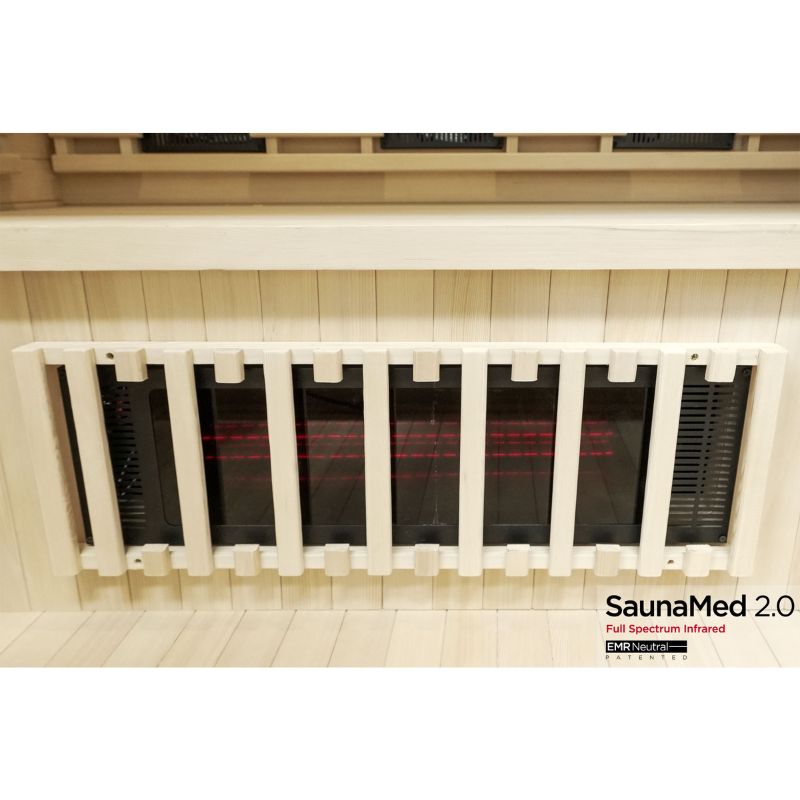 SaunaMed 3 Person Hybrid Ready Full Spectrum Infrared Black Edition Domestic Outdoor Sauna - EMR Neutral - 13A Plug & Play