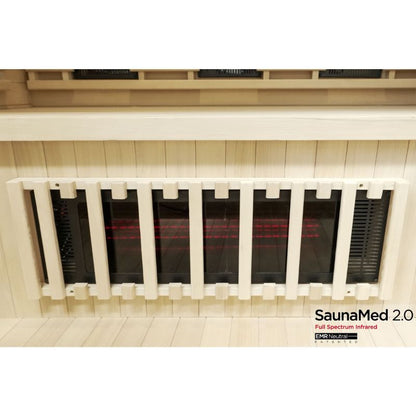 SaunaMed 3 Person Hybrid Ready Full Spectrum Infrared Black Edition Domestic Outdoor Sauna - EMR Neutral - 13A Plug & Play