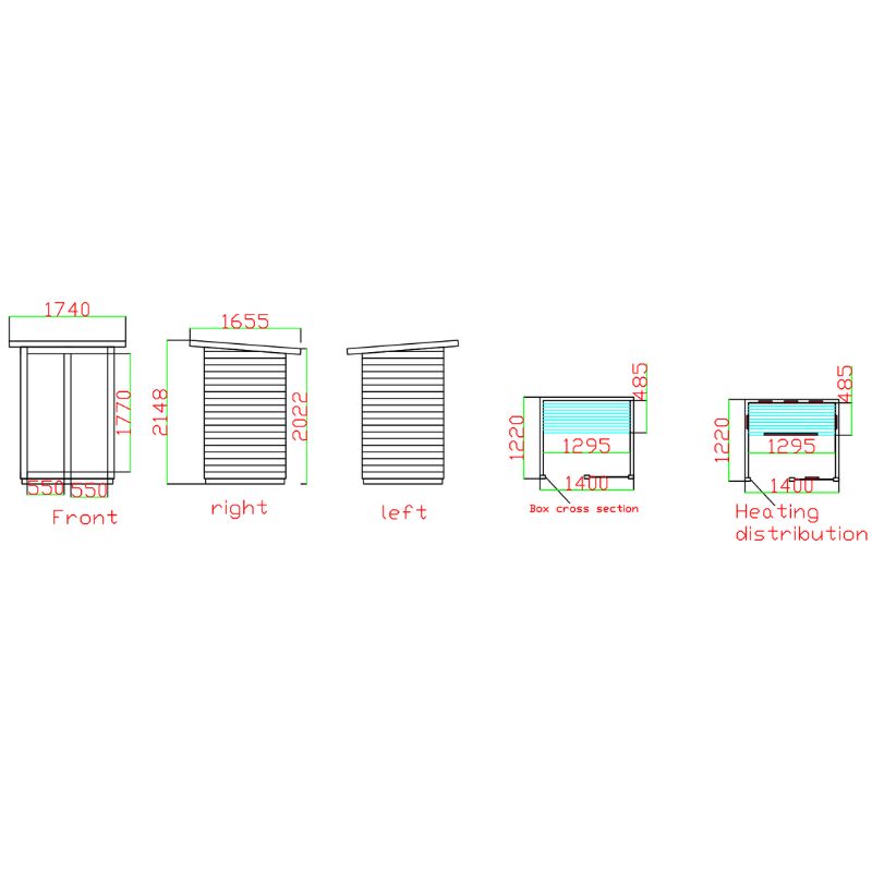 SaunaMed 3 Person Hybrid Ready Full Spectrum Infrared Black Edition Domestic Outdoor Sauna - EMR Neutral - 13A Plug & Play