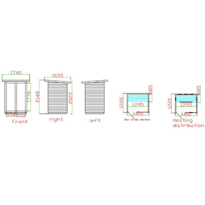 SaunaMed 3 Person Hybrid Ready Full Spectrum Infrared Black Edition Domestic Outdoor Sauna - EMR Neutral - 13A Plug & Play