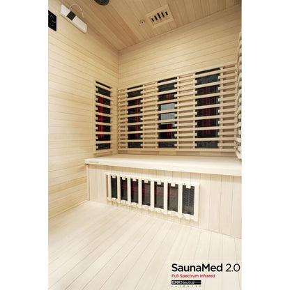 SaunaMed 3 Person Hybrid Ready Full Spectrum Infrared Black Edition Domestic Outdoor Sauna - EMR Neutral - 13A Plug & Play