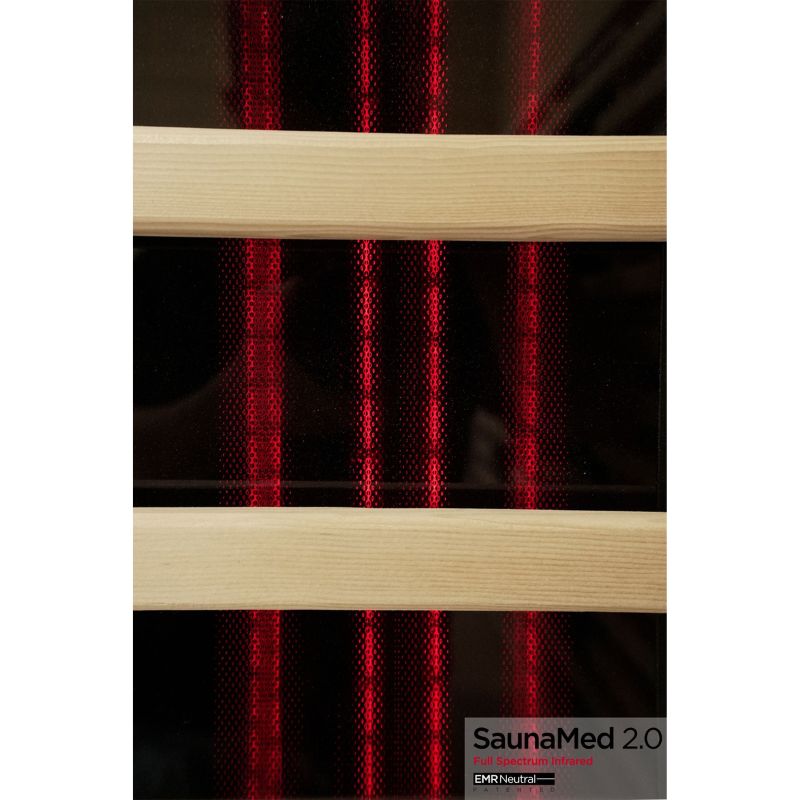 SaunaMed 3 Person Hybrid Ready Full Spectrum Infrared Black Edition Domestic Outdoor Sauna - EMR Neutral - 13A Plug & Play
