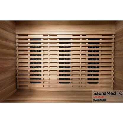 SaunaMed 3 Person Luxury Cedar FAR Infrared Domestic Indoor Sauna - EMR Neutral - 13A Plug & Play