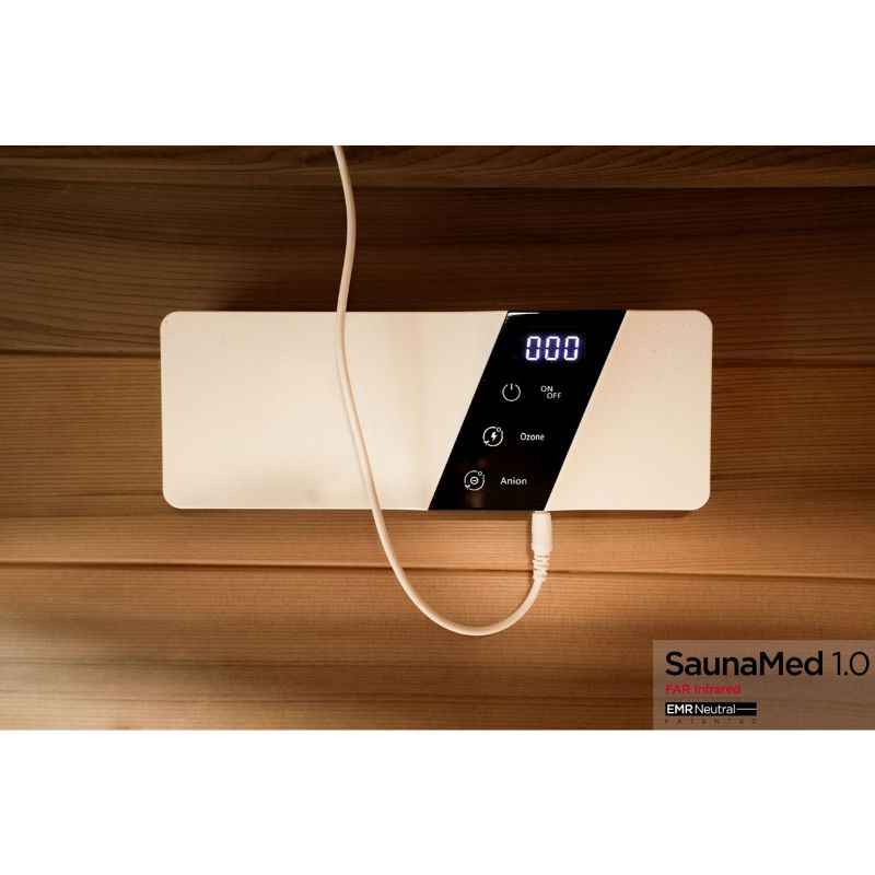 SaunaMed 3 Person Luxury Cedar FAR Infrared Domestic Indoor Sauna - EMR Neutral - 13A Plug & Play