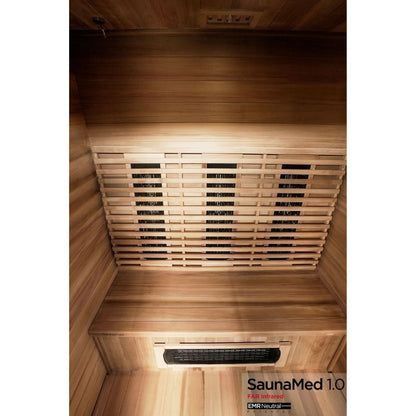 SaunaMed 3 Person Luxury Cedar FAR Infrared Domestic Indoor Sauna - EMR Neutral - 13A Plug & Play