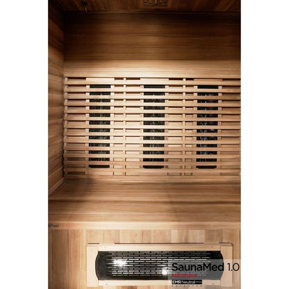 SaunaMed 3 Person Luxury Cedar FAR Infrared Domestic Indoor Sauna - EMR Neutral - 13A Plug & Play