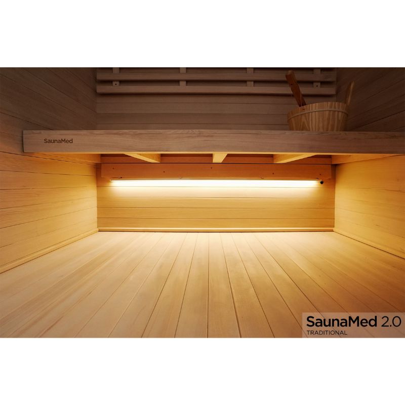 SaunaMed 3 Person Traditional Hemlock Domestic Indoor Sauna