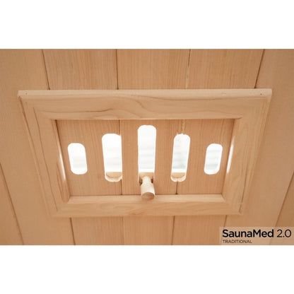 SaunaMed 3 Person Traditional Hemlock Domestic Indoor Sauna