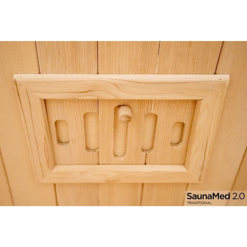 SaunaMed 3 Person Traditional Hemlock Domestic Indoor Sauna