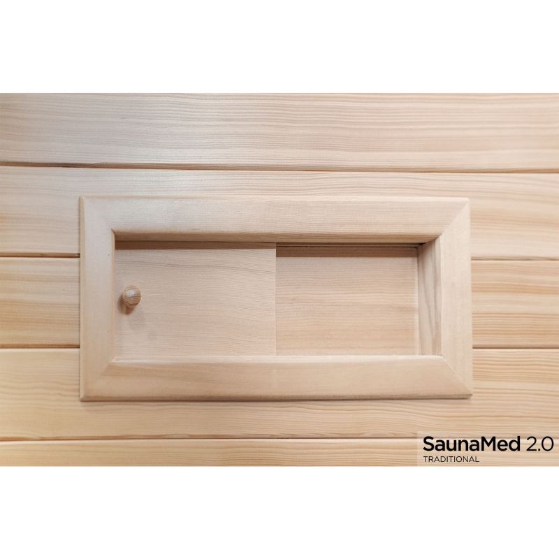 SaunaMed 3 Person Traditional Hemlock Domestic Indoor Sauna