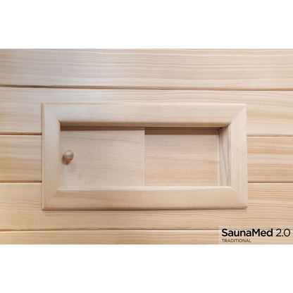 SaunaMed 3 Person Traditional Hemlock Domestic Indoor Sauna