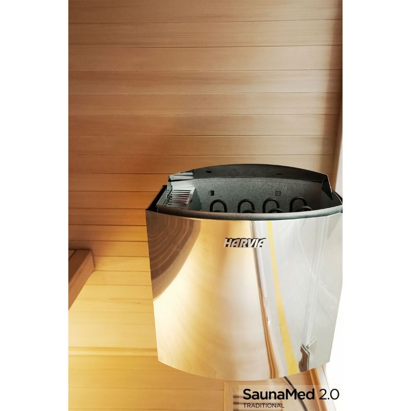 SaunaMed 3 Person Traditional Hemlock Domestic Indoor Sauna