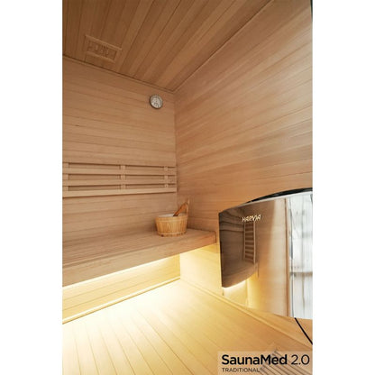 SaunaMed 3 Person Traditional Hemlock Domestic Indoor Sauna