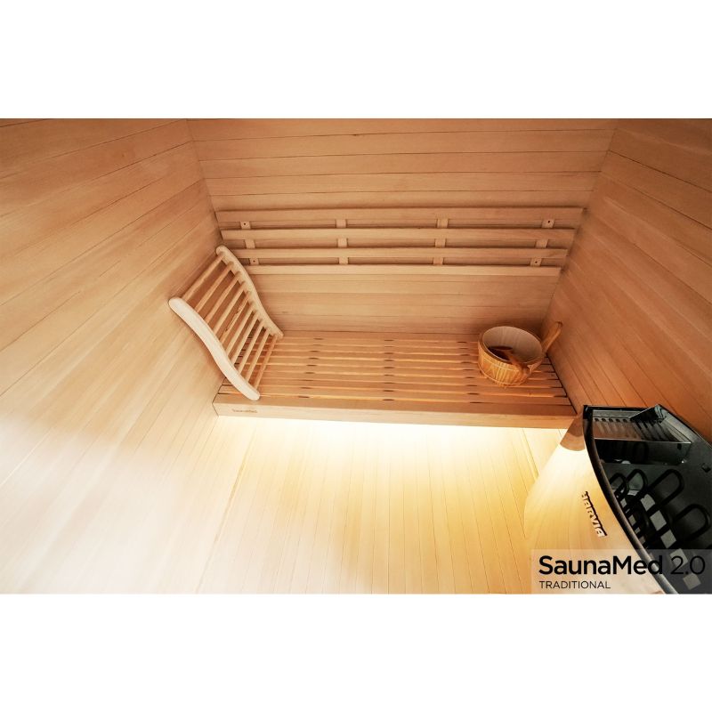 SaunaMed 3 Person Traditional Hemlock Domestic Indoor Sauna
