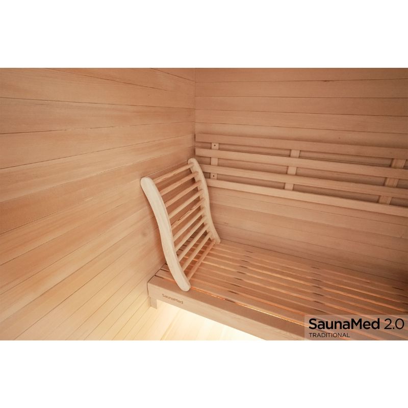 SaunaMed 3 Person Traditional Hemlock Domestic Indoor Sauna