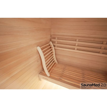 SaunaMed 3 Person Traditional Hemlock Domestic Indoor Sauna