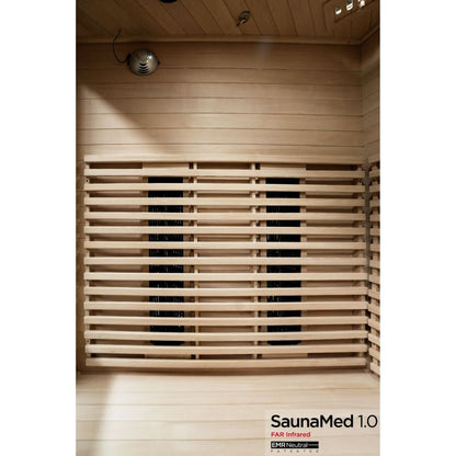 SaunaMed 4-5 Person Classic Hemlock FAR Infrared Domestic Indoor Sauna - EMR Neutral - 13A Plug & Play