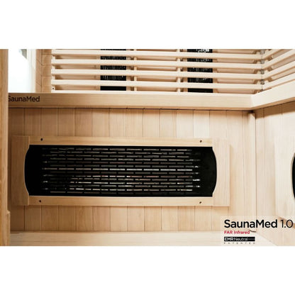 SaunaMed 4-5 Person Classic Hemlock FAR Infrared Domestic Indoor Sauna - EMR Neutral - 13A Plug & Play