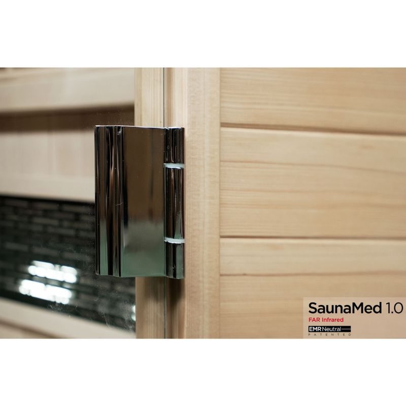 SaunaMed 4-5 Person Classic Hemlock FAR Infrared Domestic Indoor Sauna - EMR Neutral - 13A Plug & Play