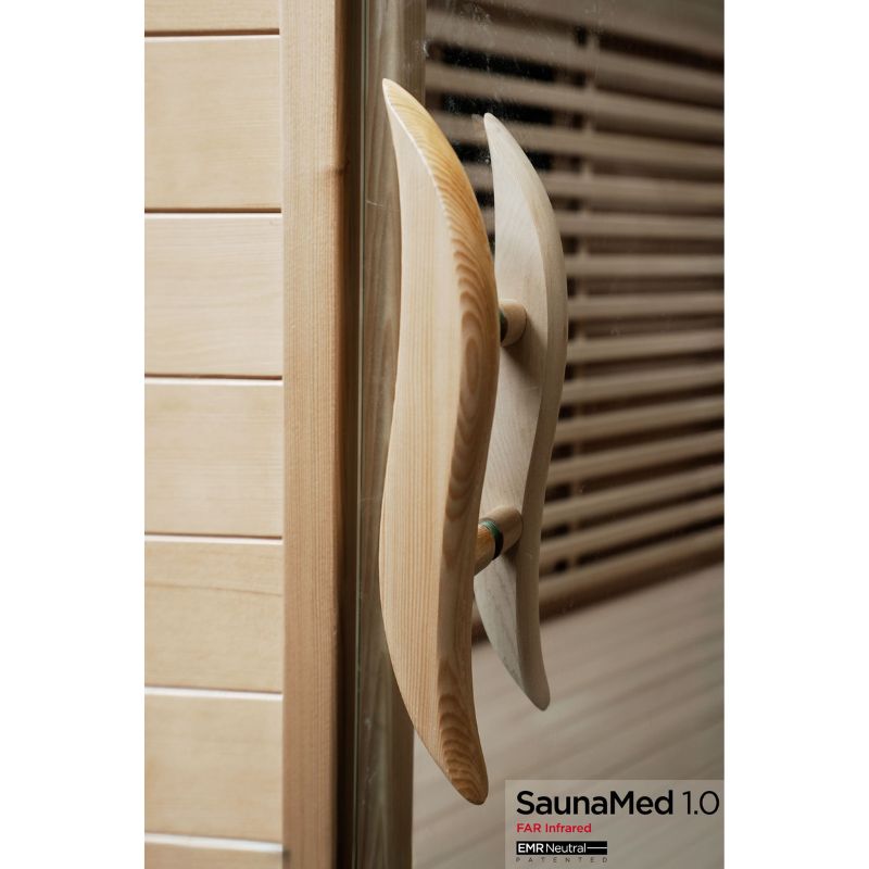 SaunaMed 4-5 Person Classic Hemlock FAR Infrared Domestic Indoor Sauna - EMR Neutral - 13A Plug & Play