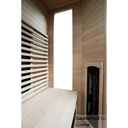 SaunaMed 4-5 Person Classic Hemlock FAR Infrared Domestic Indoor Sauna - EMR Neutral - 13A Plug & Play