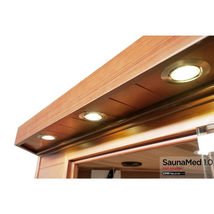 SaunaMed 4 - 5 Person Luxury Cedar FAR Infrared Domestic Indoor Sauna - EMR Neutral - 13A Plug & Play