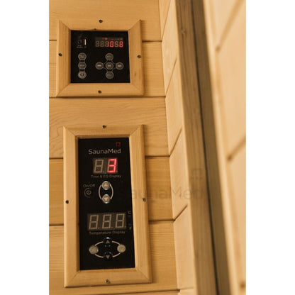 SaunaMed 4 - 5 Person Luxury Cedar FAR Infrared Domestic Indoor Sauna - EMR Neutral - 13A Plug & Play