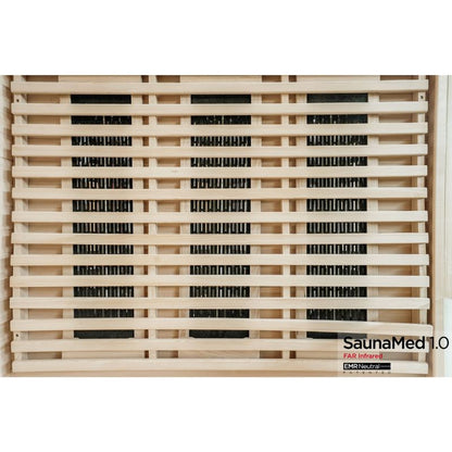 SaunaMed 4 Person Classic Hemlock FAR Infrared Domestic Indoor Sauna - EMR Neutral - 13A Plug & Play