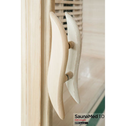 SaunaMed 4 Person Classic Hemlock FAR Infrared Domestic Indoor Sauna - EMR Neutral - 13A Plug & Play