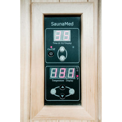 SaunaMed 4 Person Classic Hemlock FAR Infrared Domestic Indoor Sauna - EMR Neutral - 13A Plug & Play
