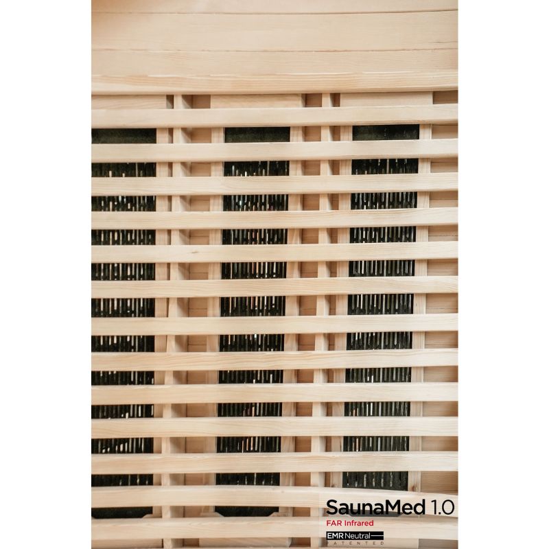 SaunaMed 4 Person Classic Hemlock FAR Infrared Domestic Indoor Sauna - EMR Neutral - 13A Plug & Play