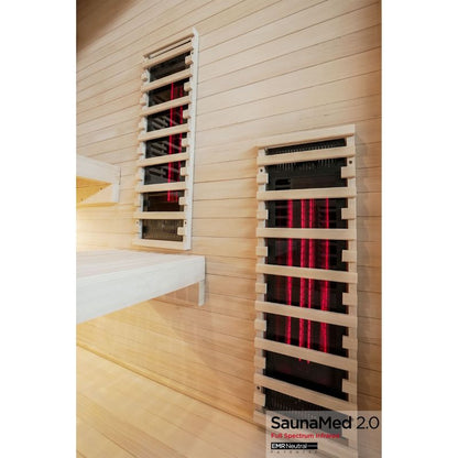 SaunaMed 6 Person Full Spectrum Infrared Hemlock Domestic Indoor Sauna - EMR Neutral - 13A Plug & Play
