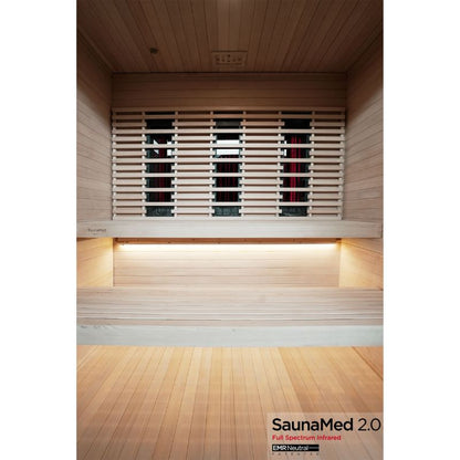 SaunaMed 6 Person Full Spectrum Infrared Hemlock Domestic Indoor Sauna - EMR Neutral - 13A Plug & Play