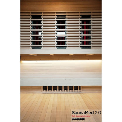 SaunaMed 6 Person Full Spectrum Infrared Hemlock Domestic Indoor Sauna - EMR Neutral - 13A Plug & Play
