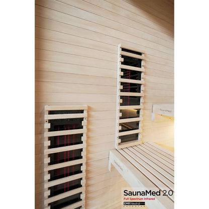 SaunaMed 6 Person Full Spectrum Infrared Hemlock Domestic Indoor Sauna - EMR Neutral - 13A Plug & Play
