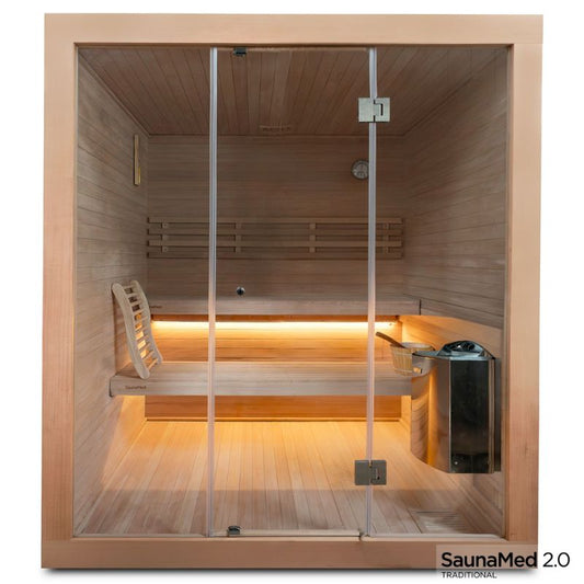 SaunaMed 6 Person Traditional Hemlock Domestic Indoor Sauna