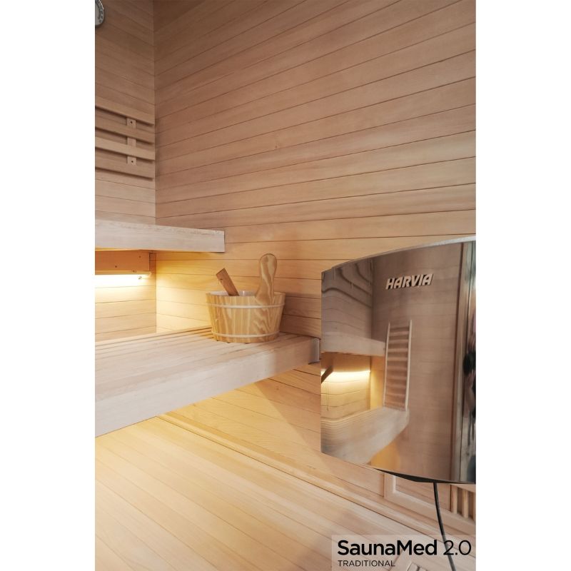 SaunaMed 6 Person Traditional Hemlock Domestic Indoor Sauna