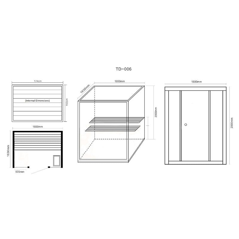 SaunaMed 6 Person Traditional Hemlock Domestic Indoor Sauna