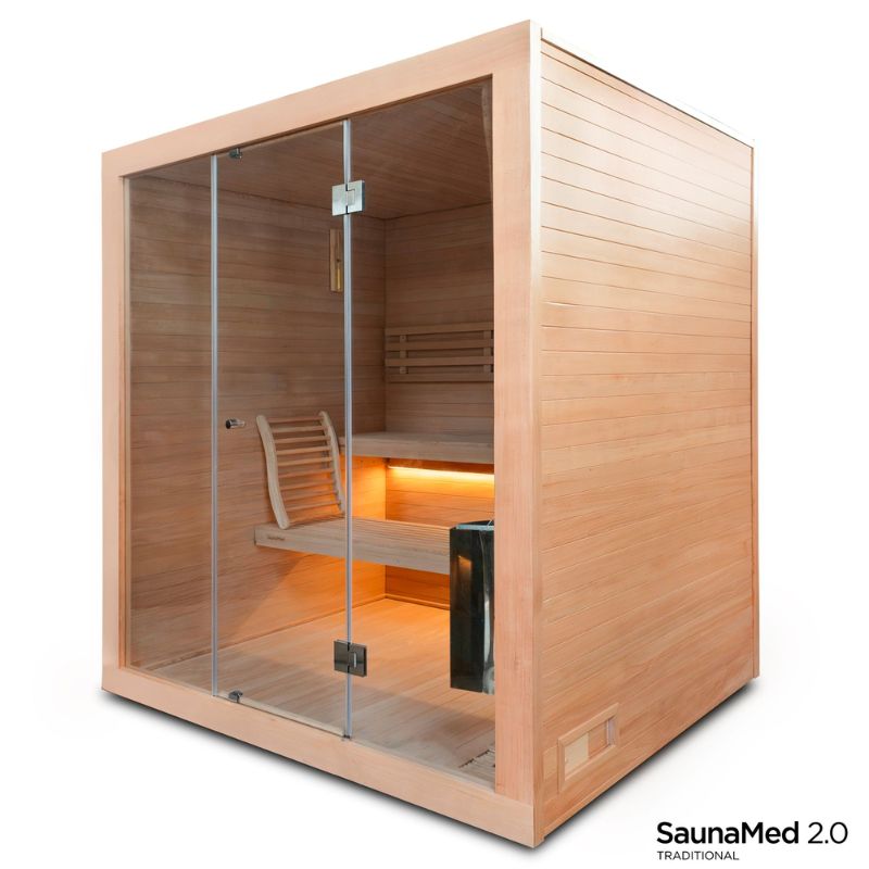 SaunaMed 6 Person Traditional Hemlock Domestic Indoor Sauna
