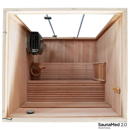 SaunaMed 6 Person Traditional Hemlock Domestic Indoor Sauna