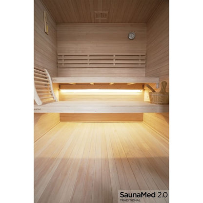 SaunaMed 6 Person Traditional Hemlock Domestic Indoor Sauna