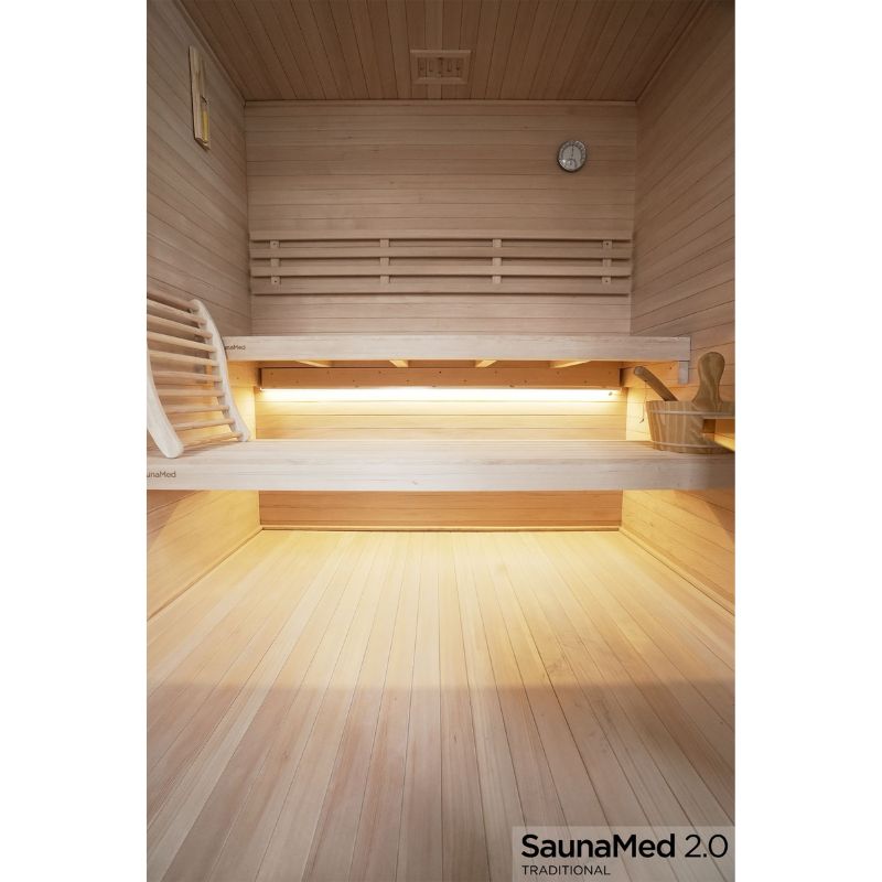 SaunaMed 6 Person Traditional Hemlock Domestic Indoor Sauna