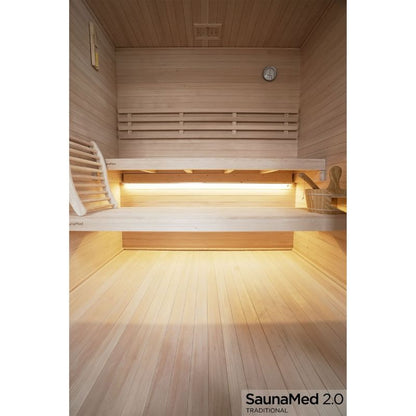 SaunaMed 6 Person Traditional Hemlock Domestic Indoor Sauna