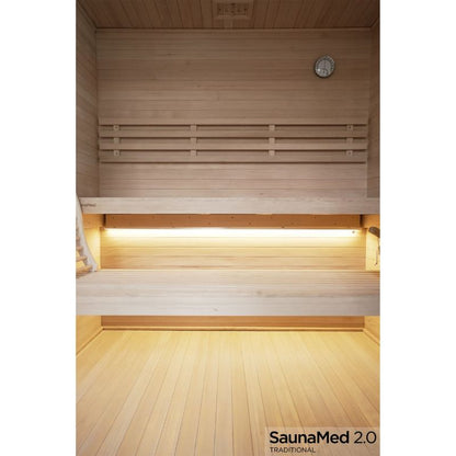 SaunaMed 6 Person Traditional Hemlock Domestic Indoor Sauna