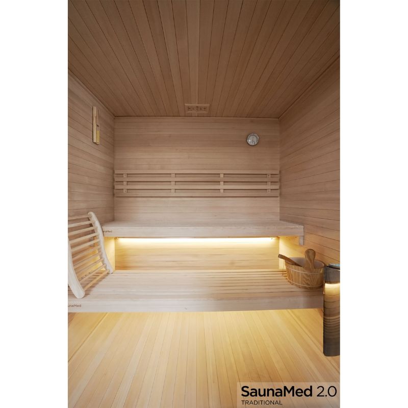 SaunaMed 6 Person Traditional Hemlock Domestic Indoor Sauna