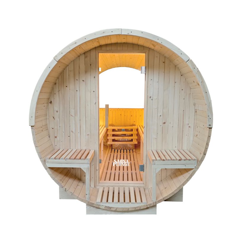 SaunaPlunge - The Pennine Barrel Traditional Outdoor Luxury 4-6 Person Sauna