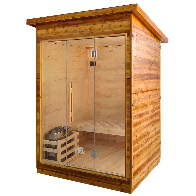 The Bronte Traditional Outdoor 1-2 Person Cabin Sauna By SaunaPlunge