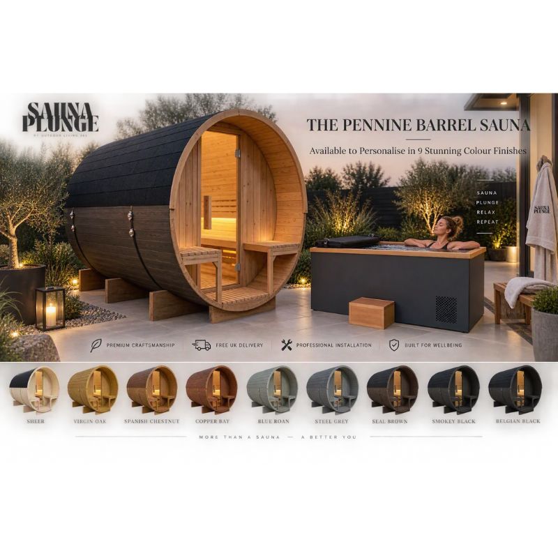 The Pennine Barrel by SaunaPlunge - Traditional Outdoor Luxury (6 person)